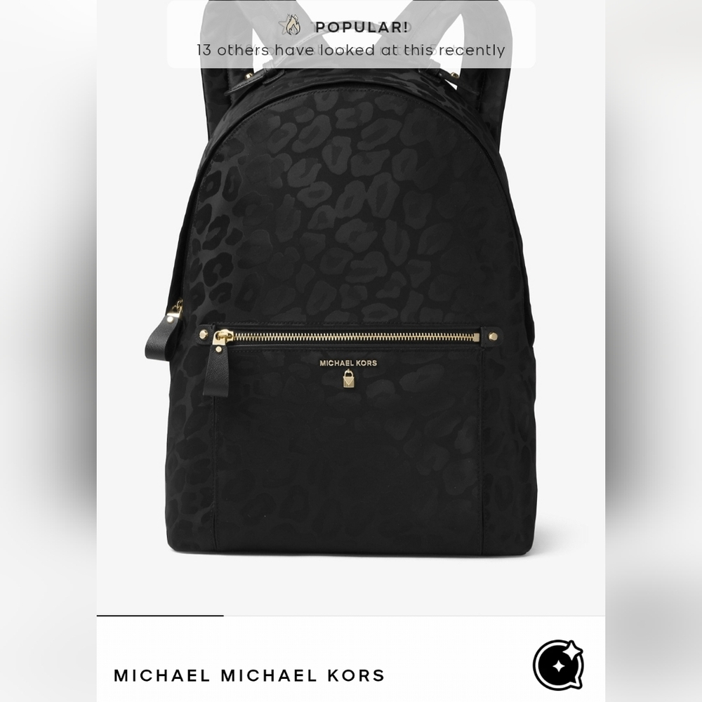 Michael Kors Black Leopard Backpack
